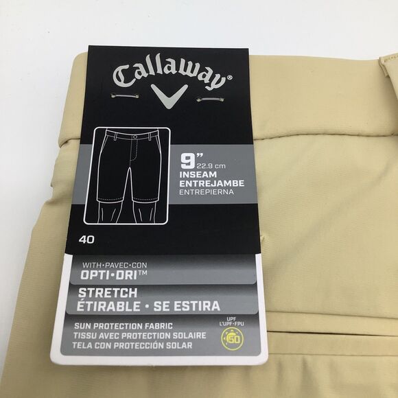 Callaway Mens Opti Dri Stretch Golf Shorts Mojave Desert Size 40 NWT - Picture 8 of 10